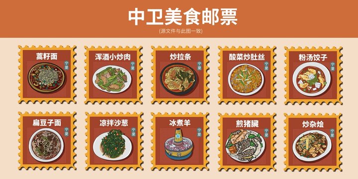 中衛(wèi)美食郵票