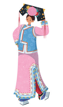 滿族傳統(tǒng)服飾女性