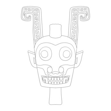 雙面神人青銅頭像