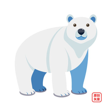 矢量插畫動(dòng)物白色北極熊