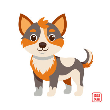 矢量插畫動物寵物小狗
