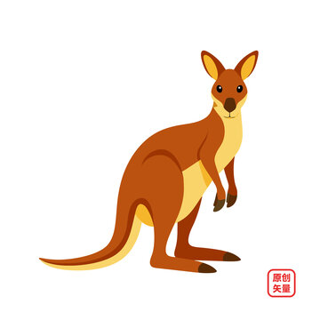 矢量插畫動物袋鼠