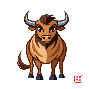 矢量插畫(huà)動(dòng)物公牛