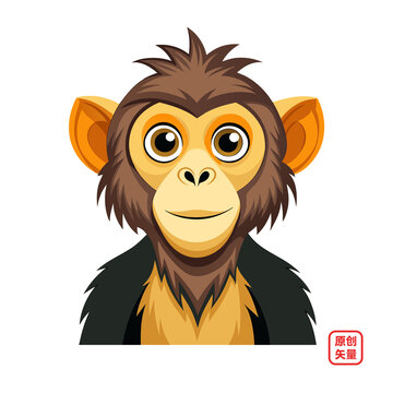 矢量插畫動(dòng)物猴子