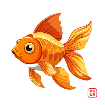 矢量插畫動物金魚