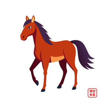 矢量插畫動物駿馬