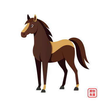 矢量插畫動物駿馬