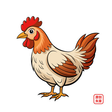 矢量插畫動(dòng)物卡通母雞