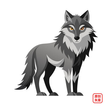 矢量插畫(huà)動(dòng)物狼
