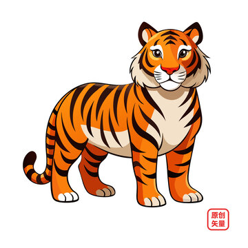 矢量插畫動物老虎