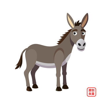 矢量插畫動(dòng)物毛驢2