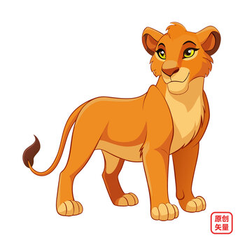 矢量插畫動(dòng)物獅子母獅