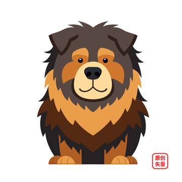 矢量插畫動物簡約寵物狗藏獒