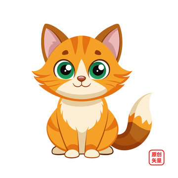 矢量插畫動(dòng)物簡(jiǎn)約寵物小貓