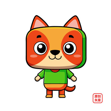 矢量插畫動物簡約生肖狗小狗