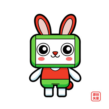 矢量插畫動物簡約生肖兔小兔子
