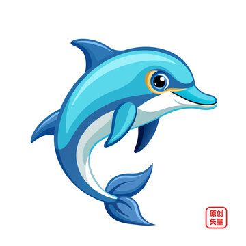 矢量插畫海洋動(dòng)物海豚