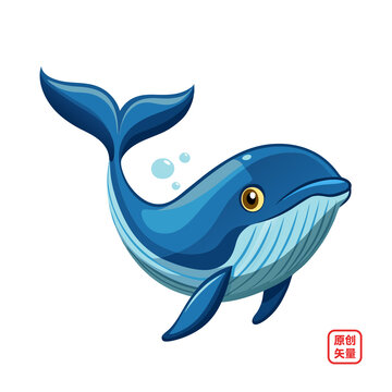 矢量插畫海洋動物鯨魚