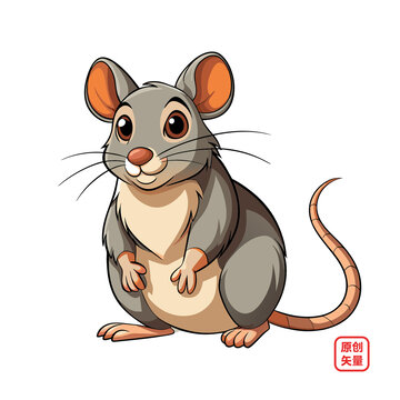 矢量插畫野生動物老鼠