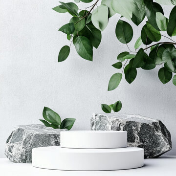 現(xiàn)代極簡主義自然元素產(chǎn)品展示臺(tái)