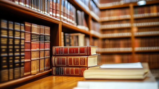 整齊擺放的藏書室書架