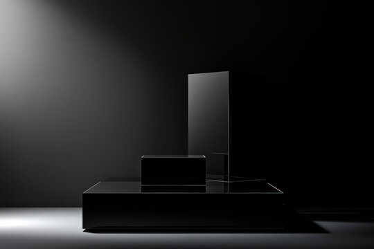 現(xiàn)代黑色幾何展示臺