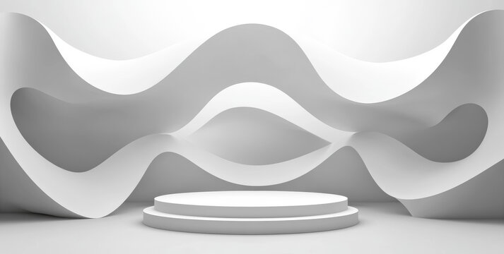 抽象白色建筑展臺(tái)設(shè)計(jì)