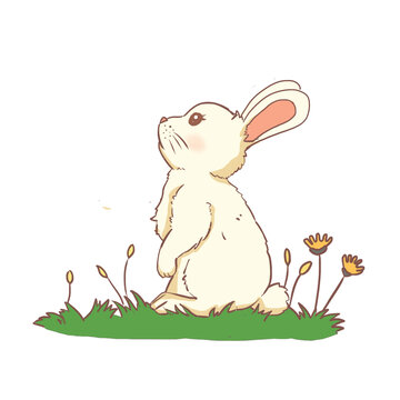 手繪卡通可愛動物兔子免摳元素