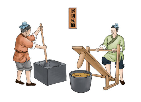 釀酒磨制成粬