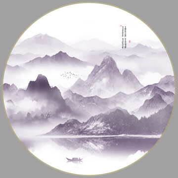 圓形山水畫