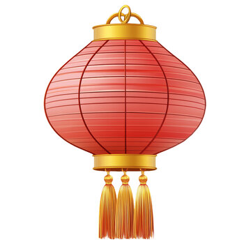 [免摳素材]中國傳統(tǒng)紅燈籠與金色流蘇