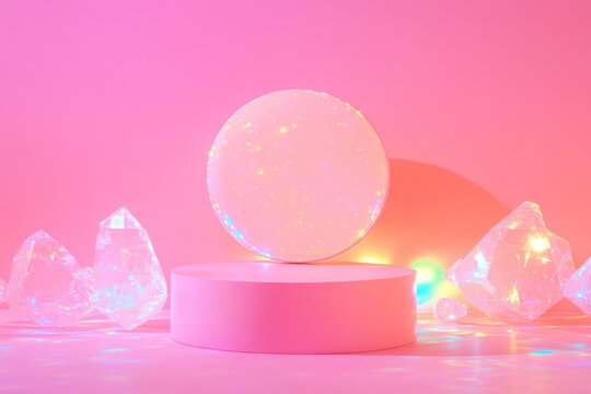 粉晶展示臺(tái)背景