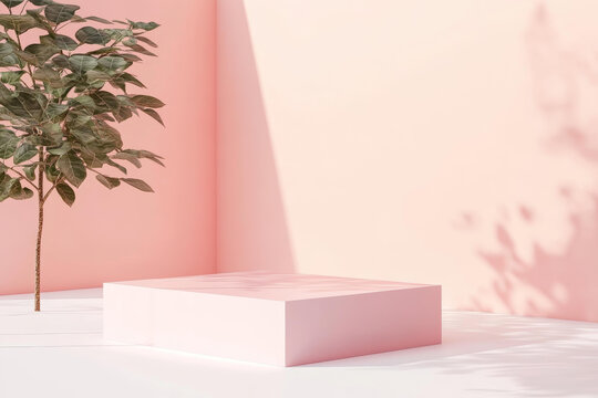 粉嫩自然光立體產(chǎn)品展示臺