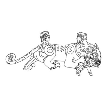 錯金銀銅虎噬鹿屏風座