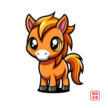 矢量插畫動物T恤貼圖圖案可愛馬
