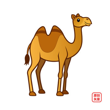 矢量插畫(huà)動(dòng)物簡(jiǎn)約駱駝