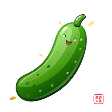 矢量插畫蔬菜卡通可愛黃瓜
