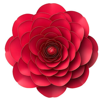 [免摳素材]精美紅色紙花藝術(shù)