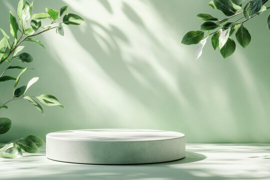 清新自然的產(chǎn)品展示臺(tái)