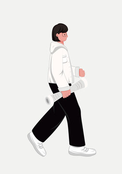 女扁平化插畫