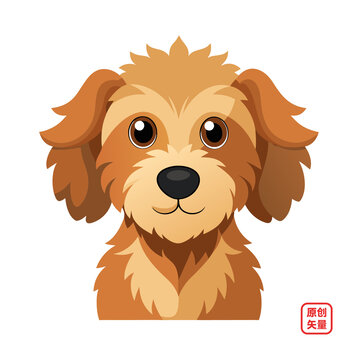 矢量插畫動物可愛萌寵拉布拉多犬頭像
