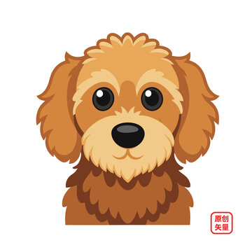 矢量插畫動物可愛萌寵拉布拉多犬頭像