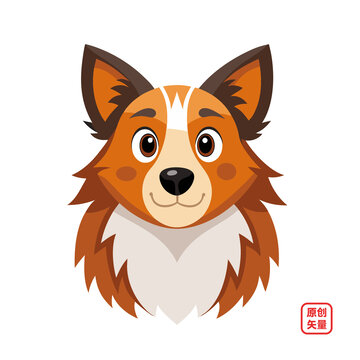 矢量插畫(huà)動(dòng)物可愛(ài)萌寵獵兔犬頭像