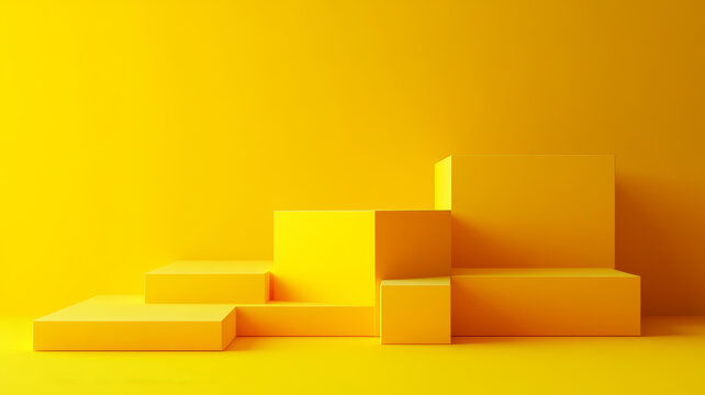 抽象幾何黃色展示臺(tái)