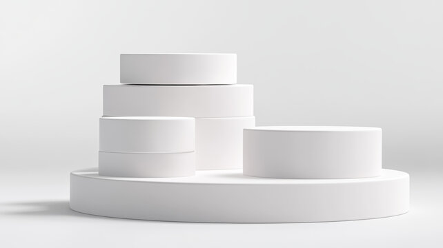 現(xiàn)代極簡白色產品展示臺