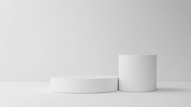白色幾何形狀產(chǎn)品展示臺