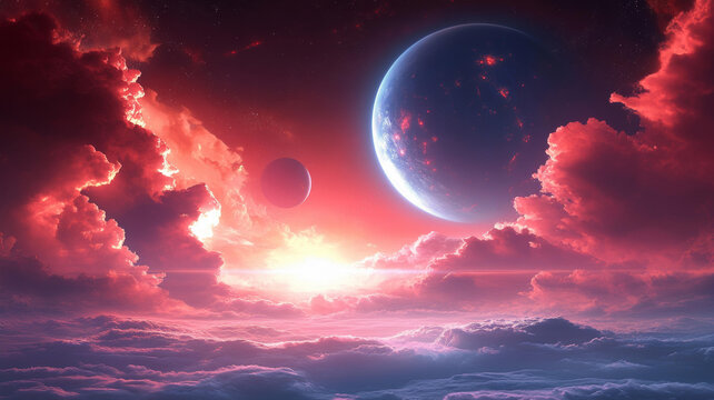 夢(mèng)幻色彩宇宙云層景觀