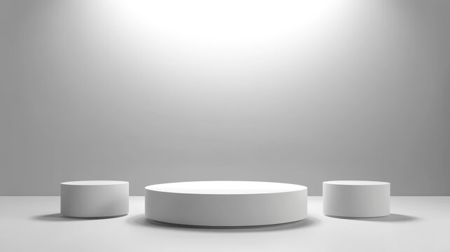 白色圓柱形展示臺產(chǎn)品展示