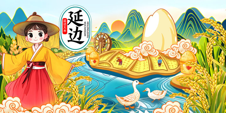 延邊大米插畫