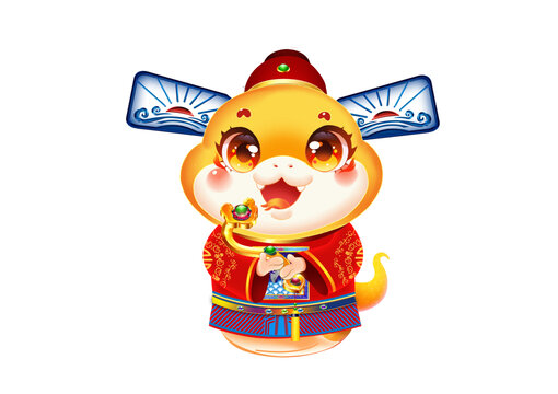 蛇年形象財神蛇